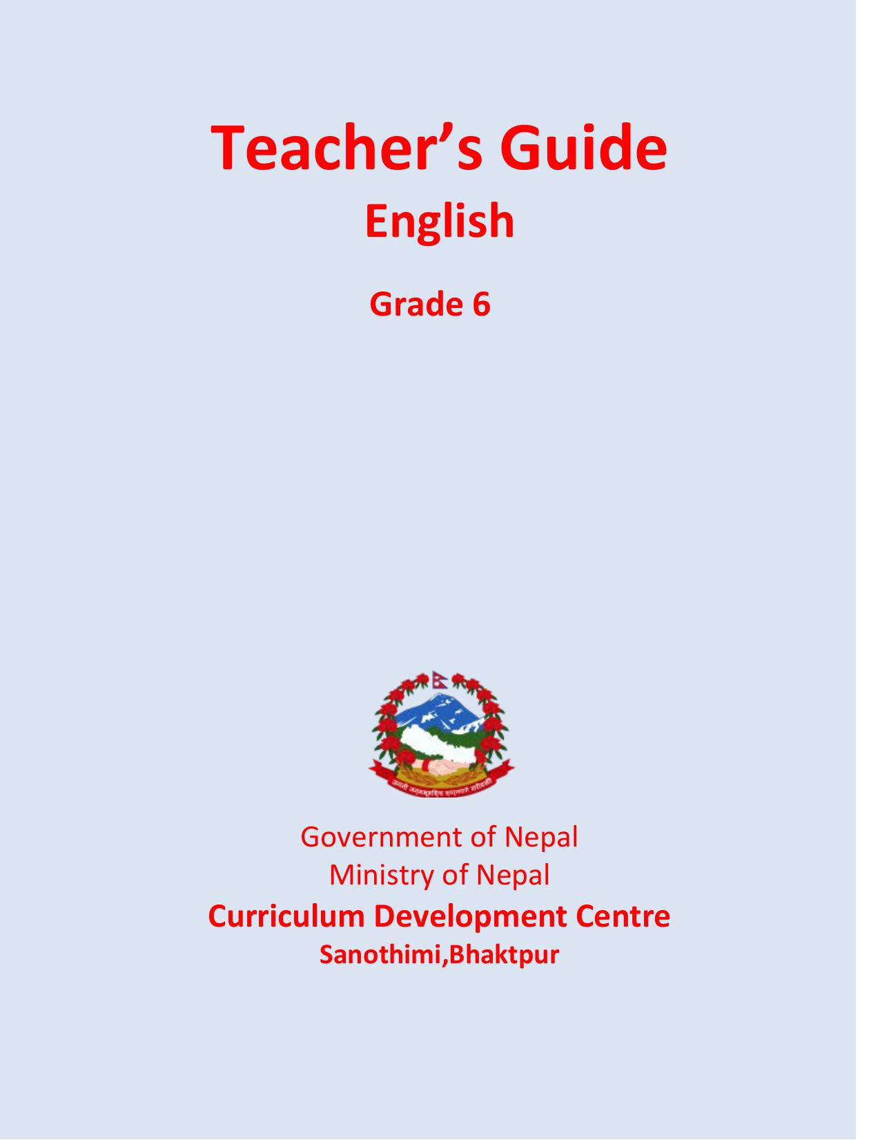 CDC 2013 - English Teachers Guide Grade 6